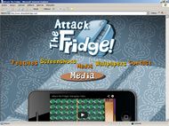 Screenshot webu Attack The Fridge - Media