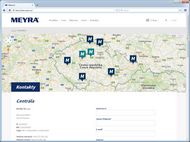 Screenshot webu Meyra ČR - Kontakty