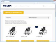 Screenshot webu Meyra ČR - Výpis produktů