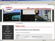 Screenshot webu Mike´s Chauffeur Service - Stránka s objednávkovým formulářem