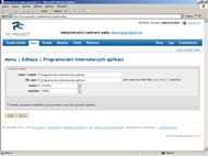 Screenshot administrace PC project - Menu editace