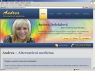 Screenshot webu Andrea – Alternativní medicína - Úvodní stránka