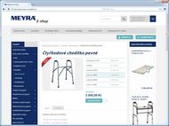 Screenshot e-shopu Meyra ČR - Kontakty