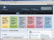 Screenshot webu PC project - Úvod