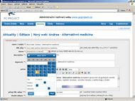 Screenshot administrace PC project - Aktualita editace - datum