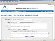 Screenshot administrace PC project - Aktualita editace (fullsite)