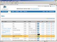 Screenshot administrace PC project - Menu