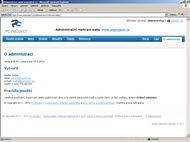 Screenshot administrace PC project - O administraci