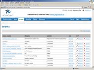 Screenshot administrace PC project - Stránky