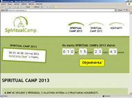 Screenshot webu Spiritual Camp - Úvodní stránka (fullsite)
